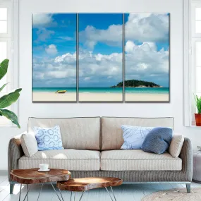 A Dinghy Sits On Sand Of Whitehaven Beach Wall Art