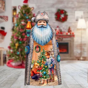 Adorned in Happiness Santa Hand-Painted Wood Carved Masterpiece by G. DeBrekht - Christmas Holiday Décor - 210235SE