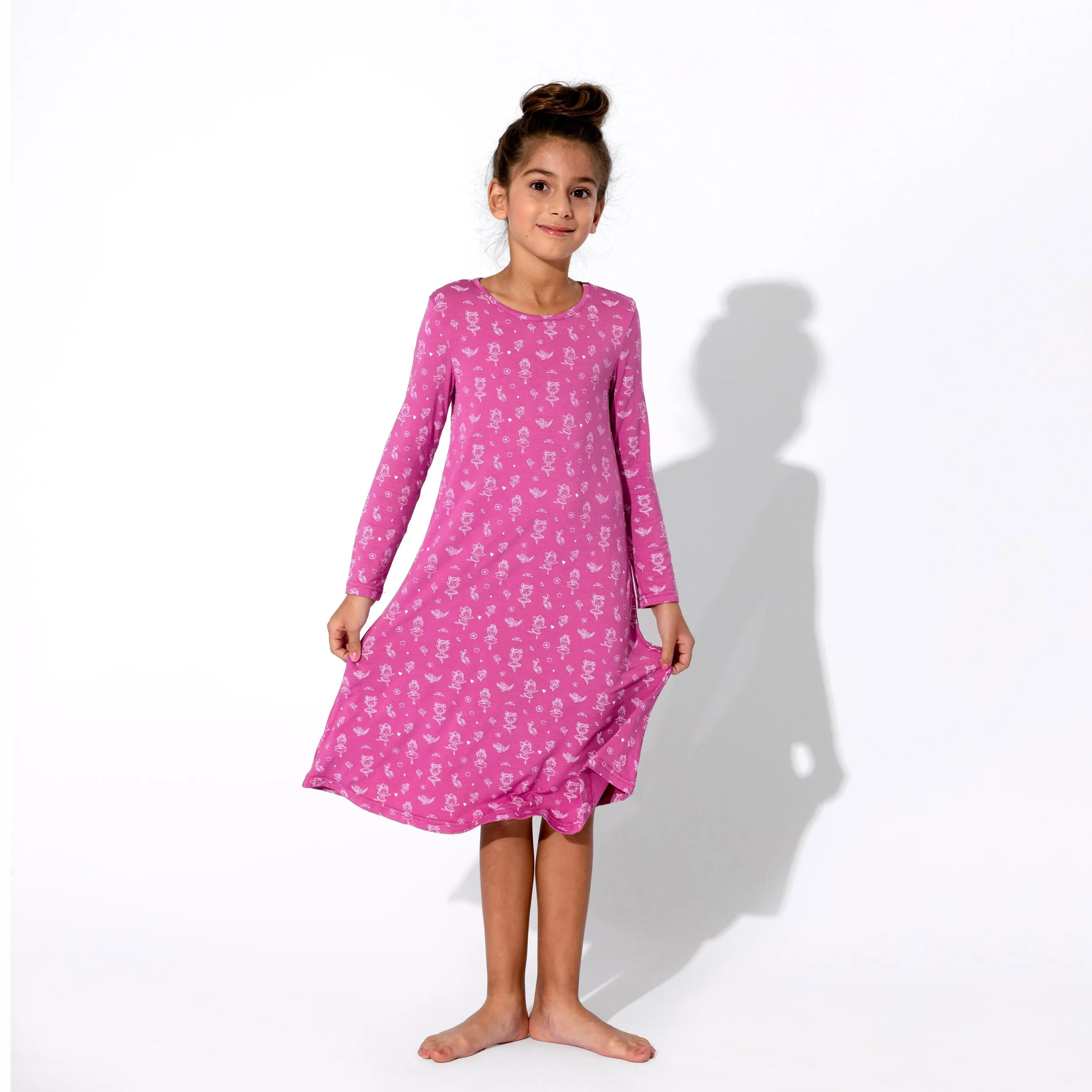 Ballerina Bamboo Girls' Long Sleeve Dress