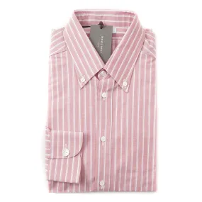 Boglioli Slim-Fit Oxford Cotton Shirt in Pink Stripe