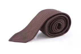 Brown Grenadine Silk Tie