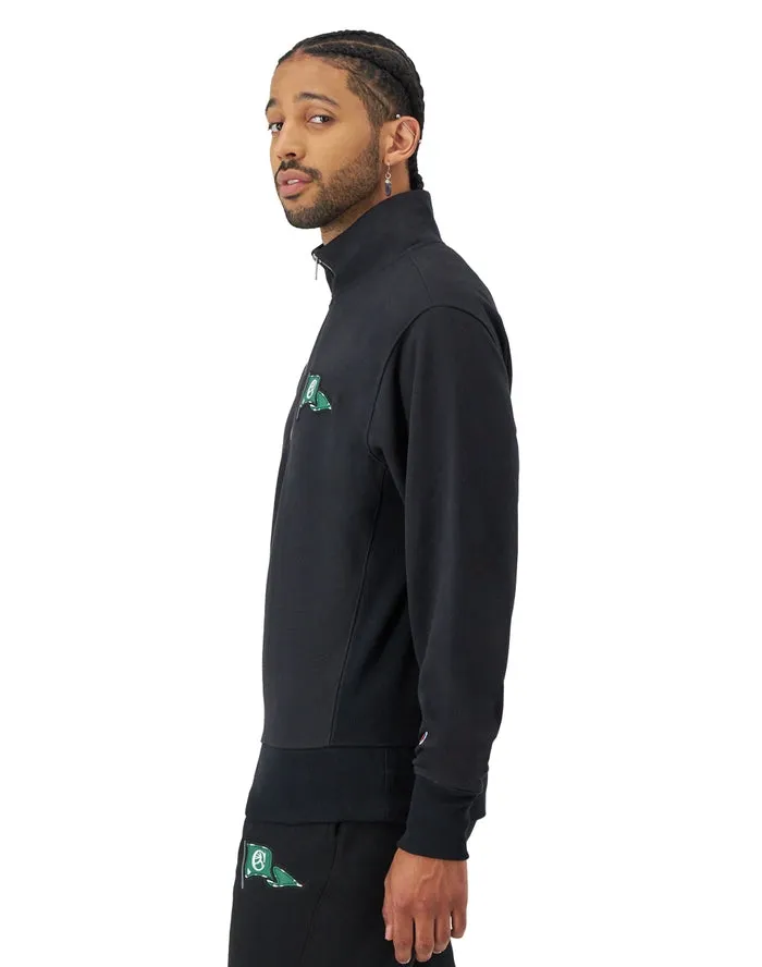 Champion Reverse Weave Quarter Zip Pullover Pennant Logo Black S6873 586DQB 003