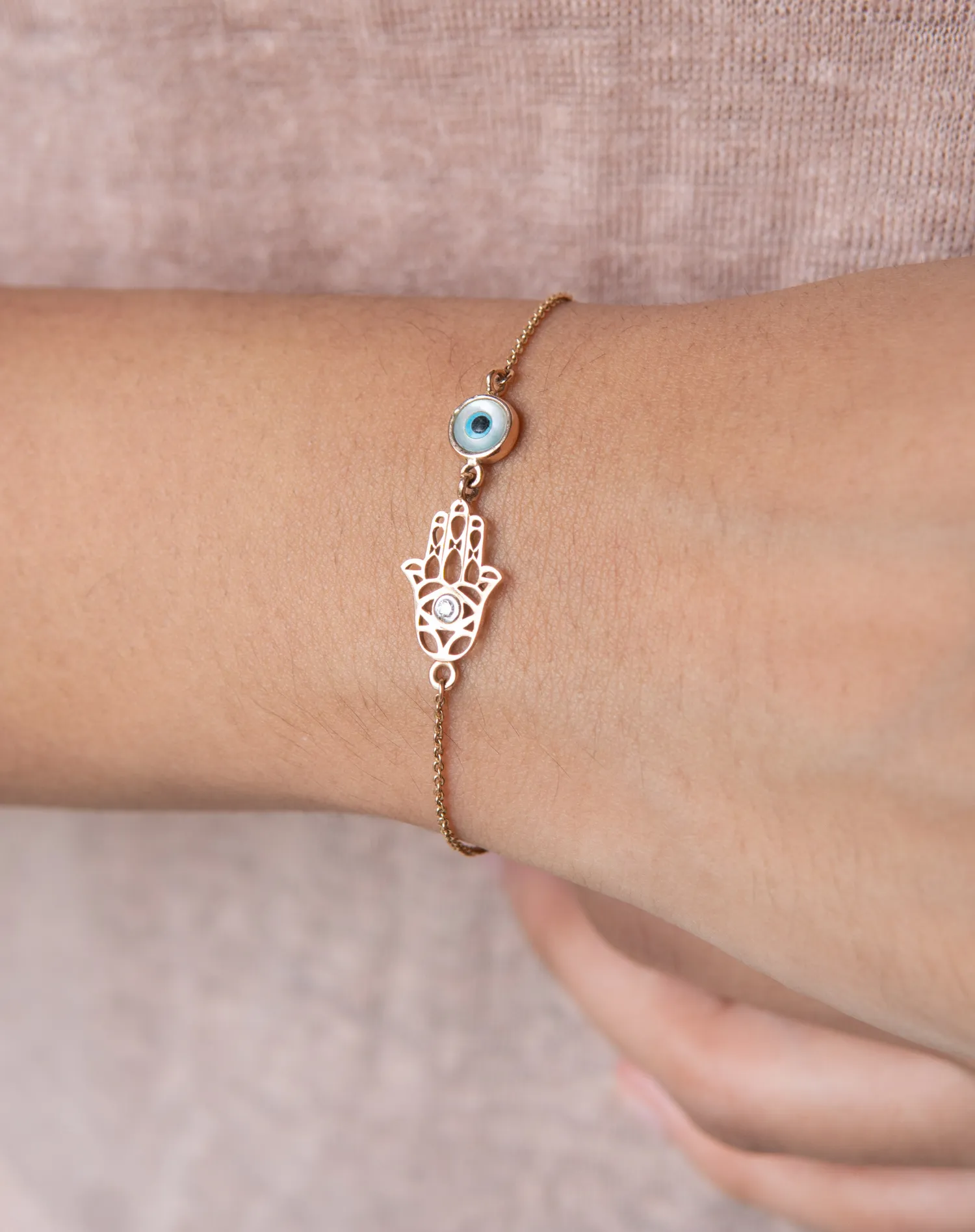 Filigree Evil Eye Hamsa Hand Bracelet