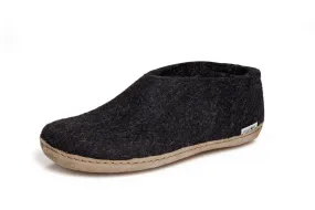 Glerups Slipper: Shoe, Charcoal, Leather A-02-00