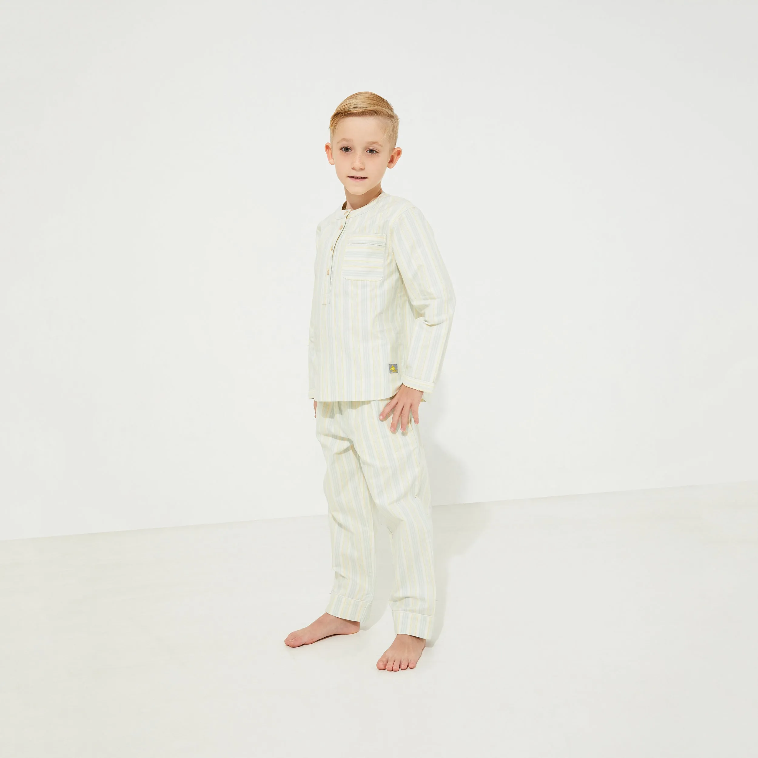 Kids Happy Striped Nightsuit