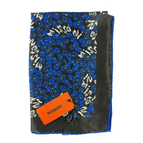 Missoni Small Silk Scarf Royal Blue Floral Design