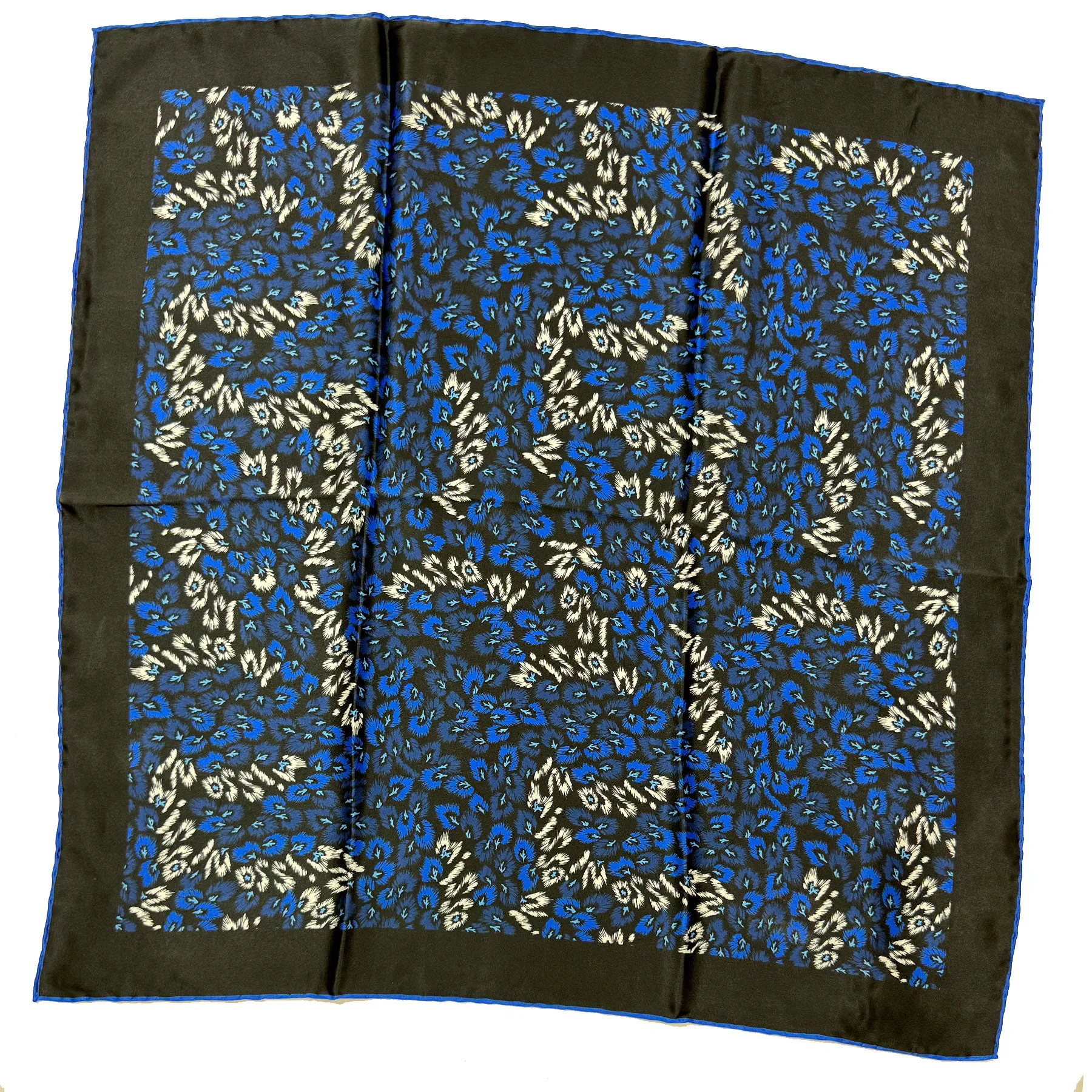 Missoni Small Silk Scarf Royal Blue Floral Design