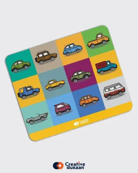 Mousepad With Colourful Cool Cars Pattern