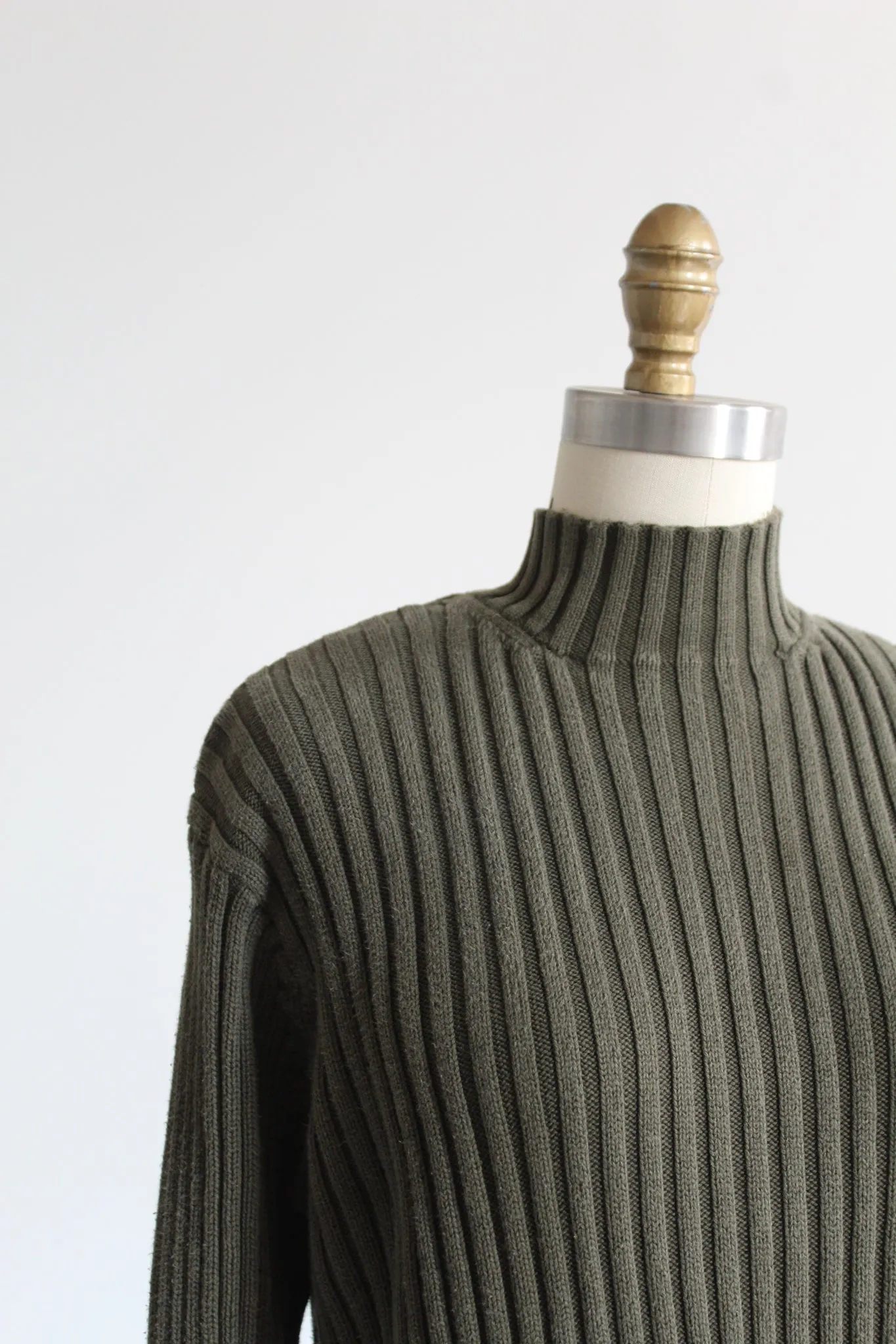 olive branch rib knit turtleneck