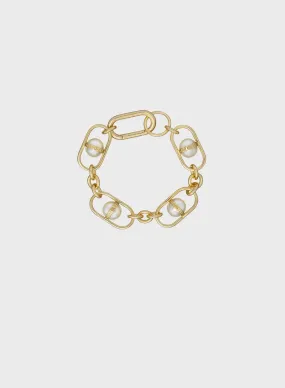 Peralia Statement Pearl Chain Gold