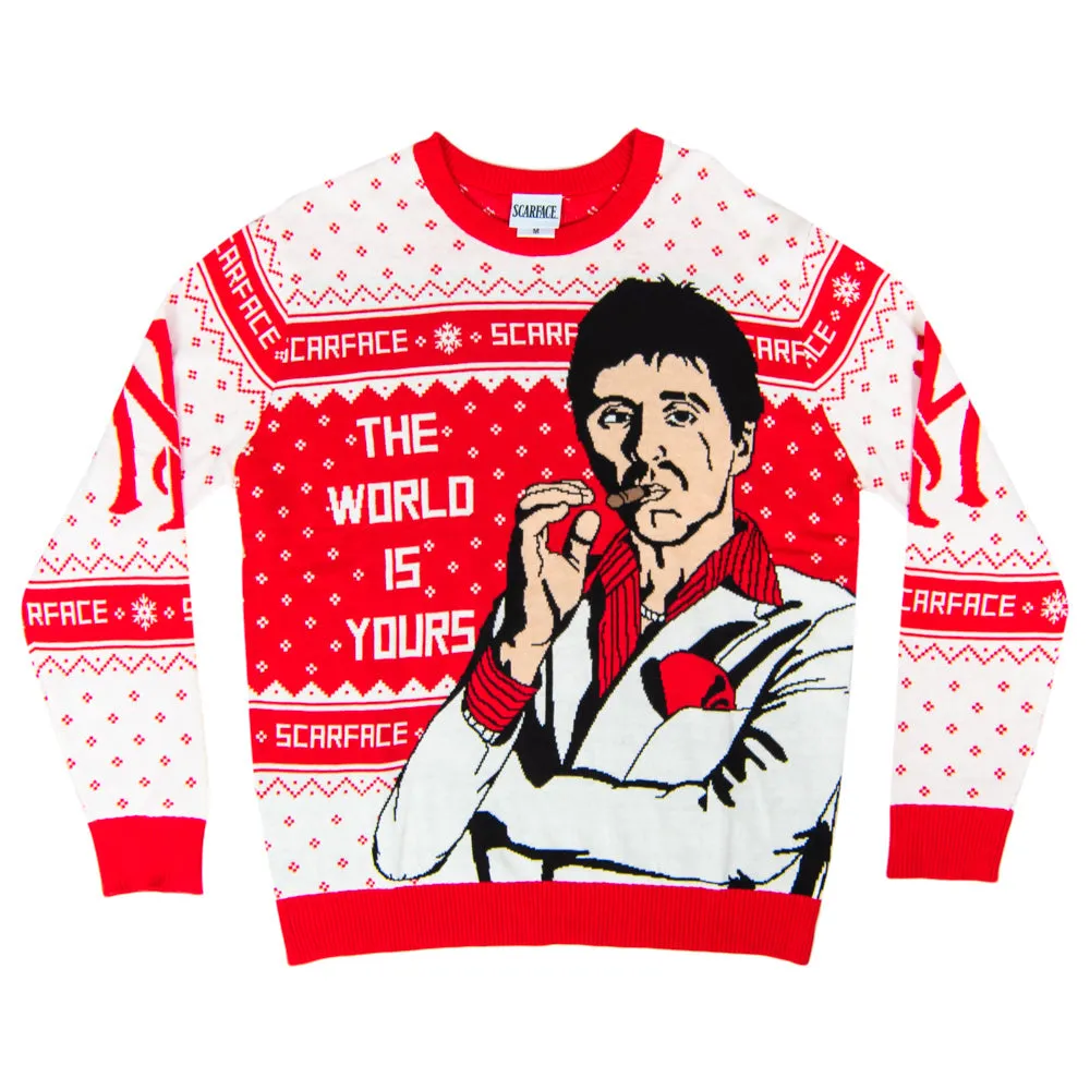 Scarface the World is Yours Tony Montana Ugly Christmas Sweater