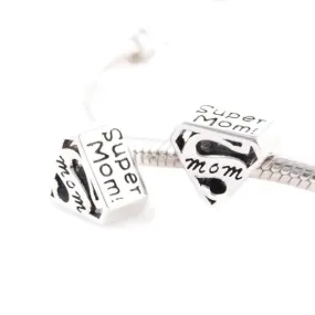 Super Mom Triangle Charm Sterling Silver