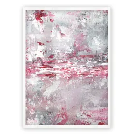 Vertical pink & white abstract wall art print