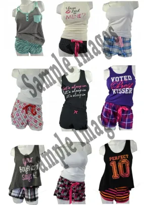 Wholesale Plus-size Pajama Sets - Top   Short Bottoms Assorted Sets